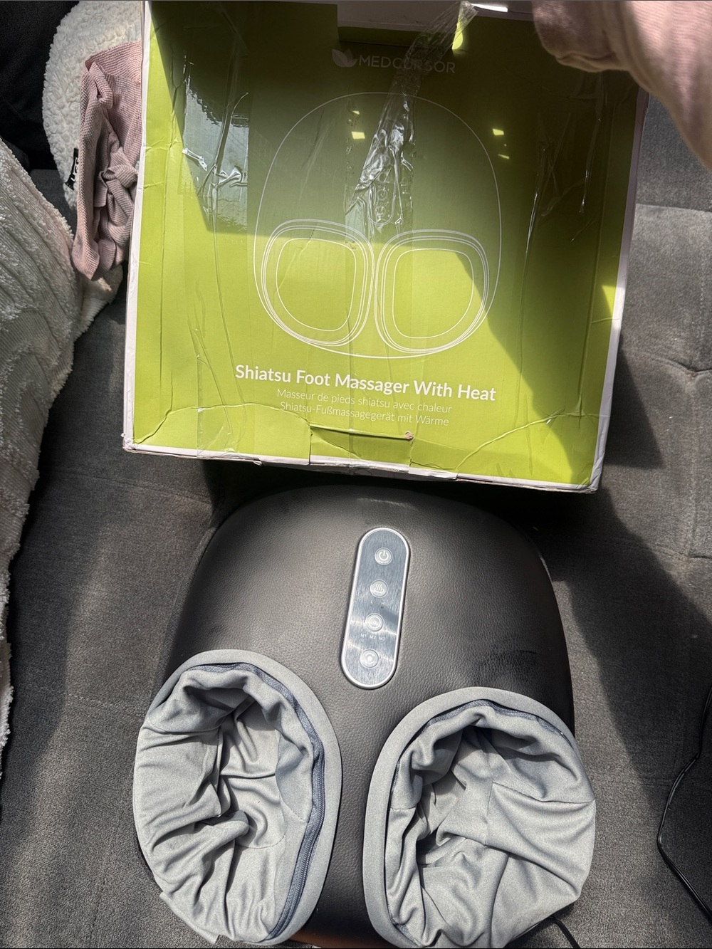 Shiatsu Foot Massager with Heat - Black and Gray